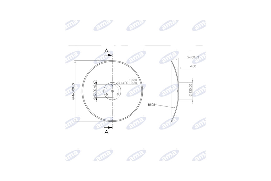 Disco 460 Bombato, Liscio Sp. 4 Mm