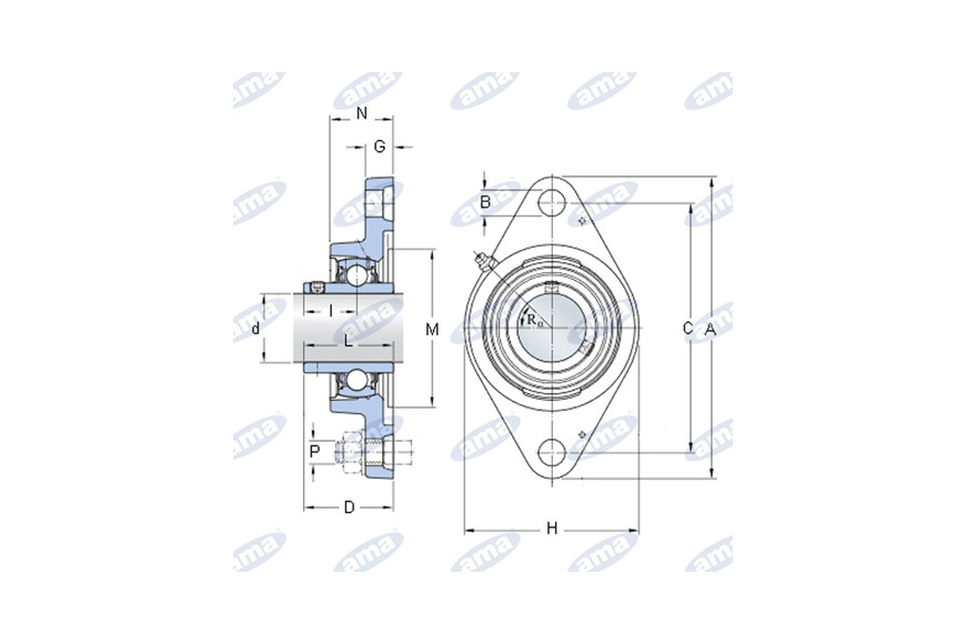 Supporto Dritto Fytb 40 Tf Skf - Ama