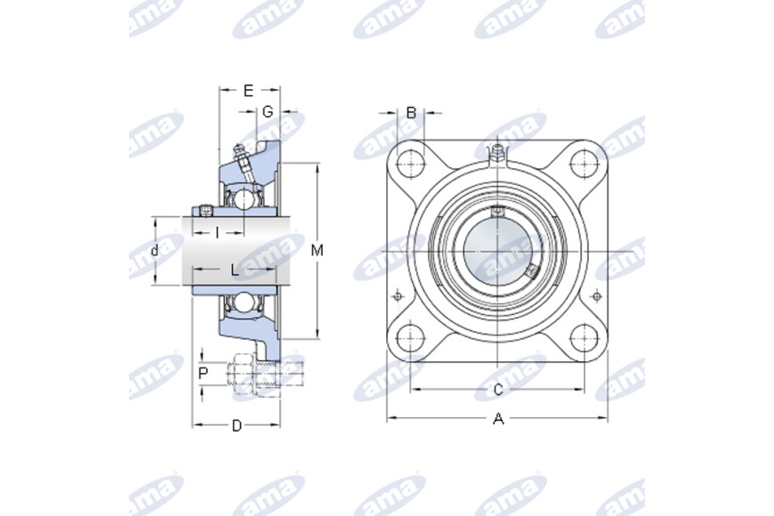 Supporto Dritto Fy 25 Tf Skf - Ama