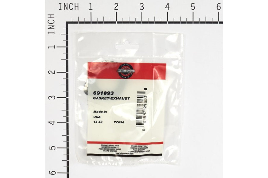 Guarniz. Scarico 121600 Ex 273348 - 691893 - Originale Briggs & Stratton - sostituisce - 557047