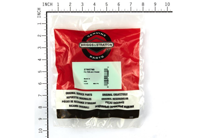 Filtro Spugna (4104 Pz 5) Verticali 3-3,5Hp - 270579S - Originale Briggs & Stratton