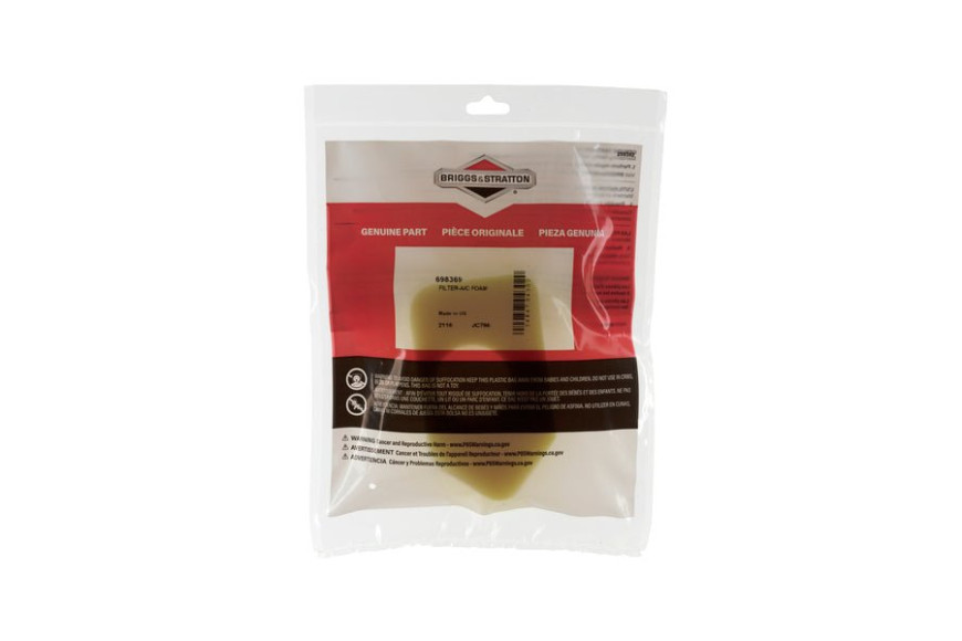 Filtro Aria (6 X 4216) (9-10) Classic Sprint Quattro Vaschetta In Plastica - 698369 - 698369 - Originale Briggs & Stratton