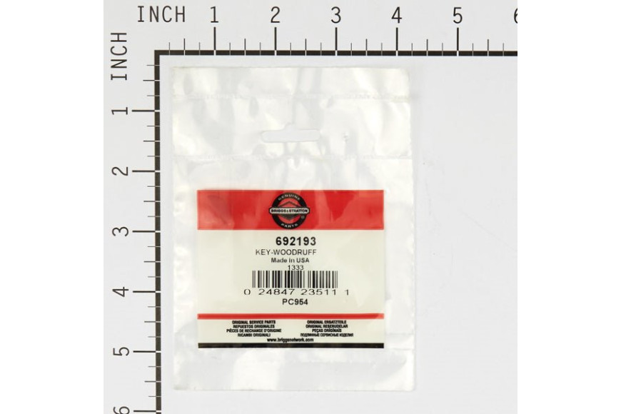 Chiavetta Diam.22 Ex 093065 - 692193 - Originale Briggs & Stratton