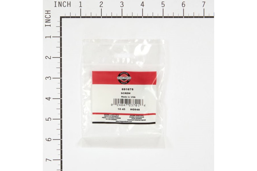 Vite Hex - 691678 - Originale Briggs & Stratton - sostituisce - 557042