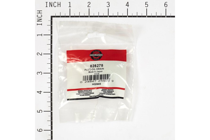 Plug-Oil Drain - 825278 -  Briggs & Stratton - Genuine Spare Parts