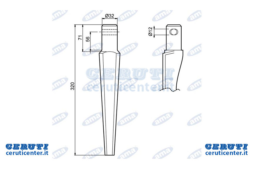 Dent Adaptable Pegoraro originale Référence 143001