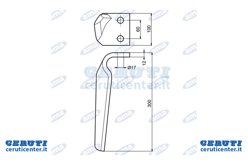Zahn links Adaptable männlich, Øforo 17mm, Radstand 60