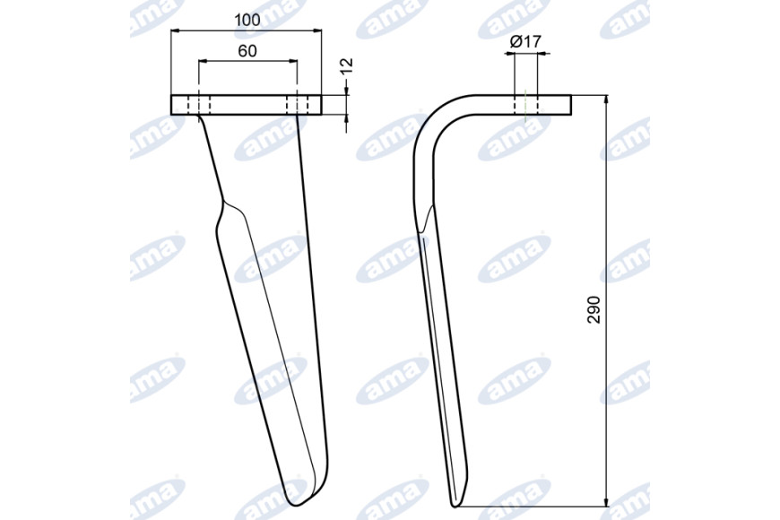 Dente Dx Adattabile Feraboli 100X12 - Ama