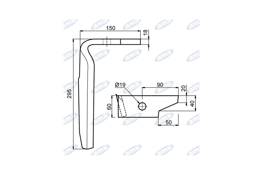 Diente derecho Øf19 Gr2700