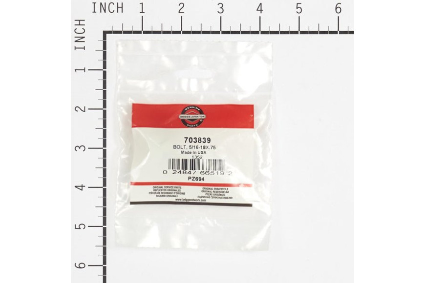 Vite Alzaruote 5/16-18 X 3/4'' - Originale Snapper - 703839