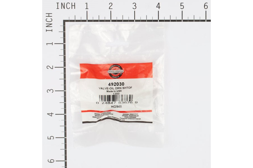 Rubinetto 1/4 Scarico Olio - 492030 - Originale Briggs & Stratton