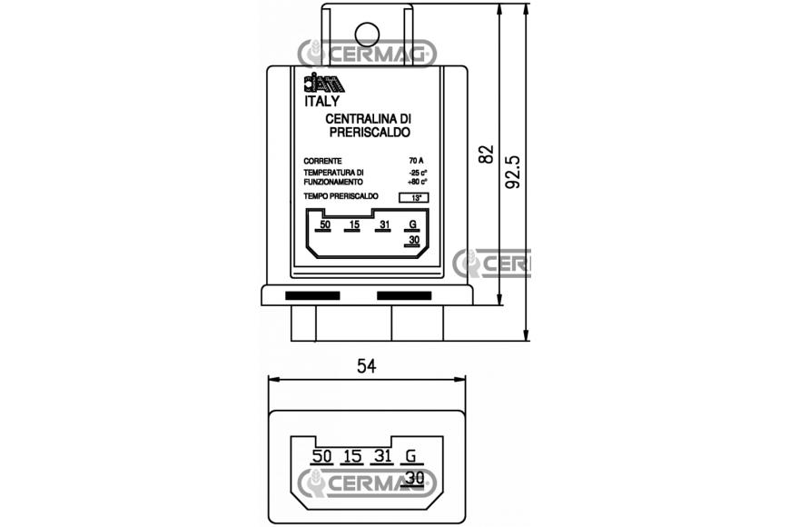 Preheating Relays Diesel Voltage 24 V Seconds 7 - Ref. 36634