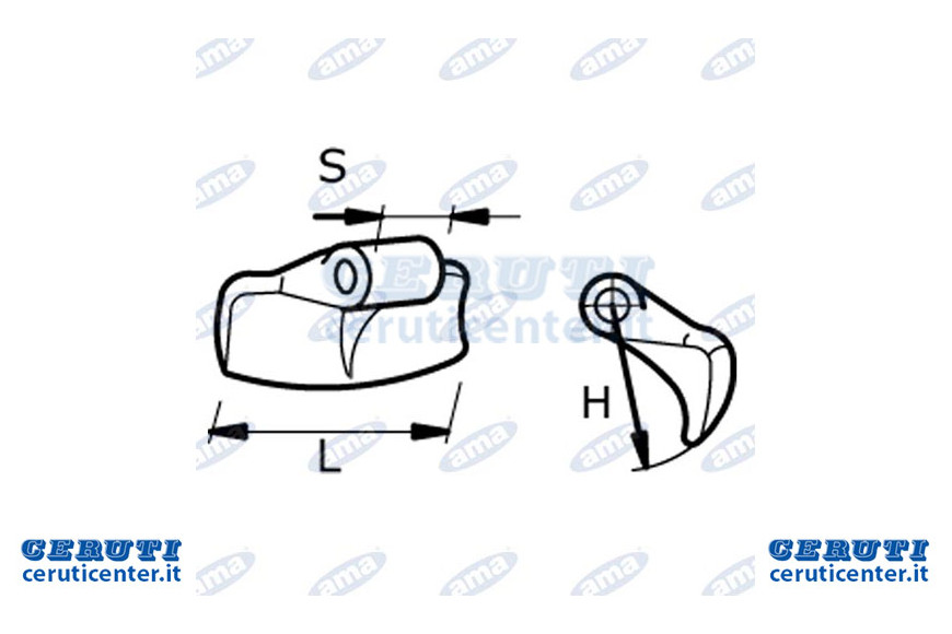 Mazza Stampata L170Mm, S70, H80, Ø Fori 16,5 - Ama