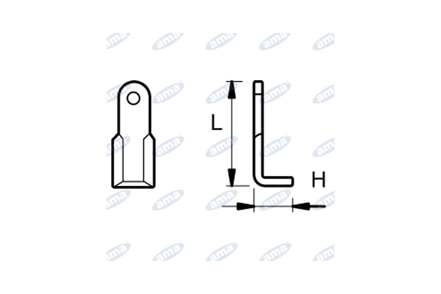Coltello "L" Sicma,Sovema 90°Lungo