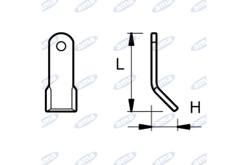 Coltello "Y" Adattabile Maletti 40X5Ø14,5 - Ama