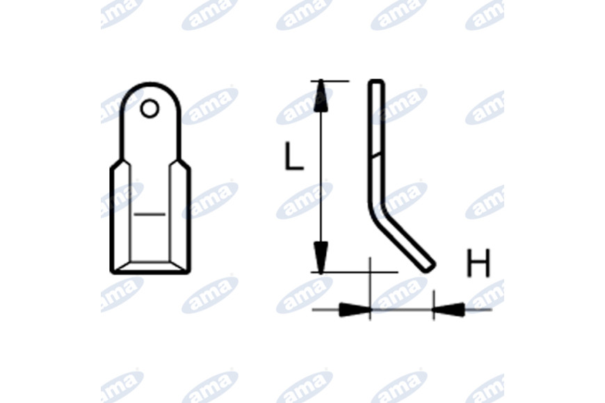 Coltello "Y" Adattabile Zappator . Maschio 60X10 � - Ama
