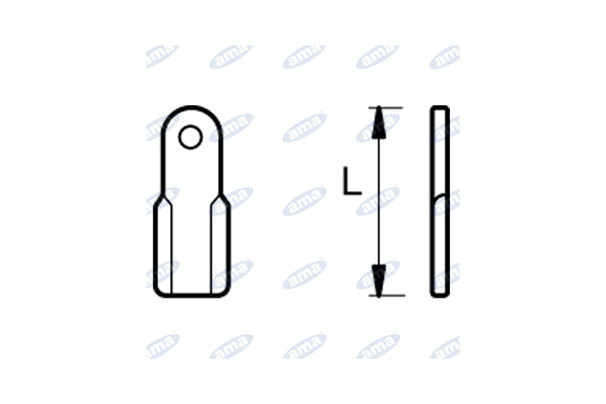 Couteau droit H 0 L 150