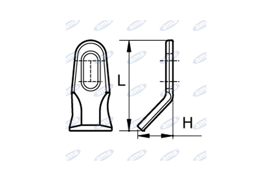 Couteau "Y" H 40 L 99