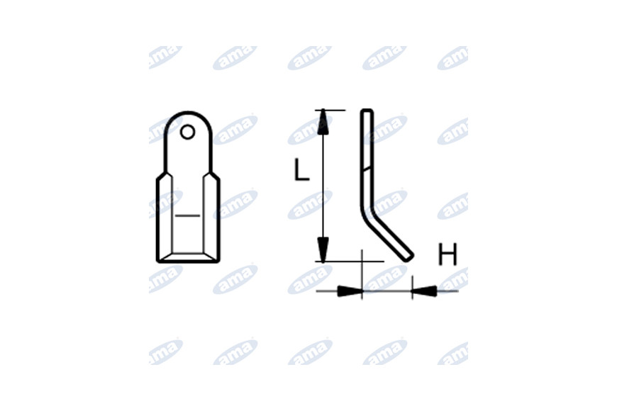 Couteau "Y" H 60 L 130