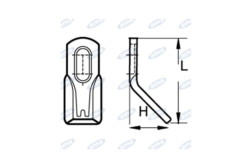 Couteau "Y" H 40 L 99
