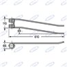 râteau à dents adaptable Fiorini long 610mm, Gauche