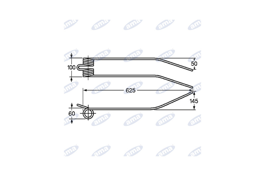 râteau à dents Adaptable Galfre », Long 625mm