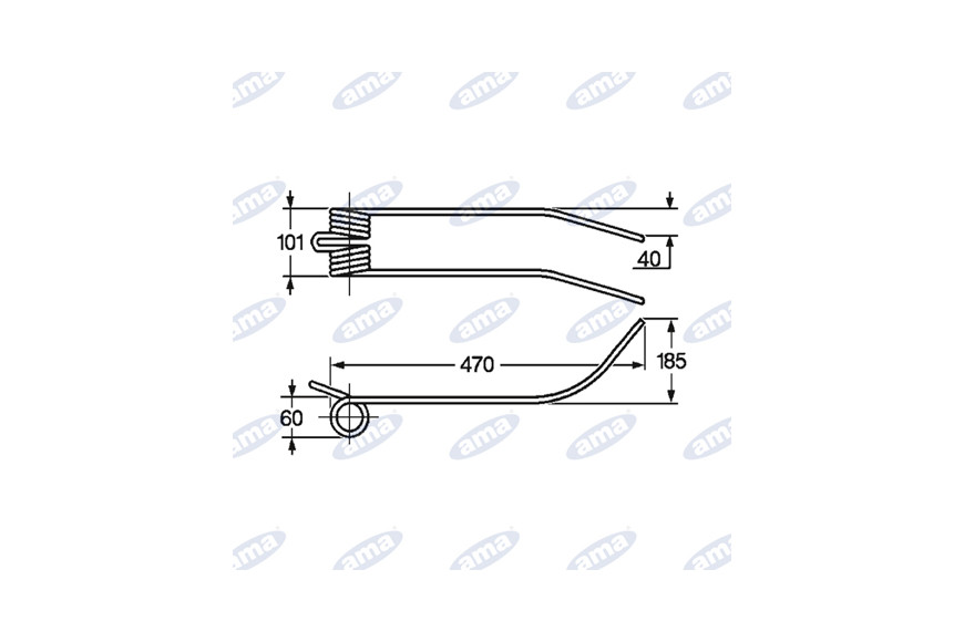 râteau à dents adaptable Sama-Faima