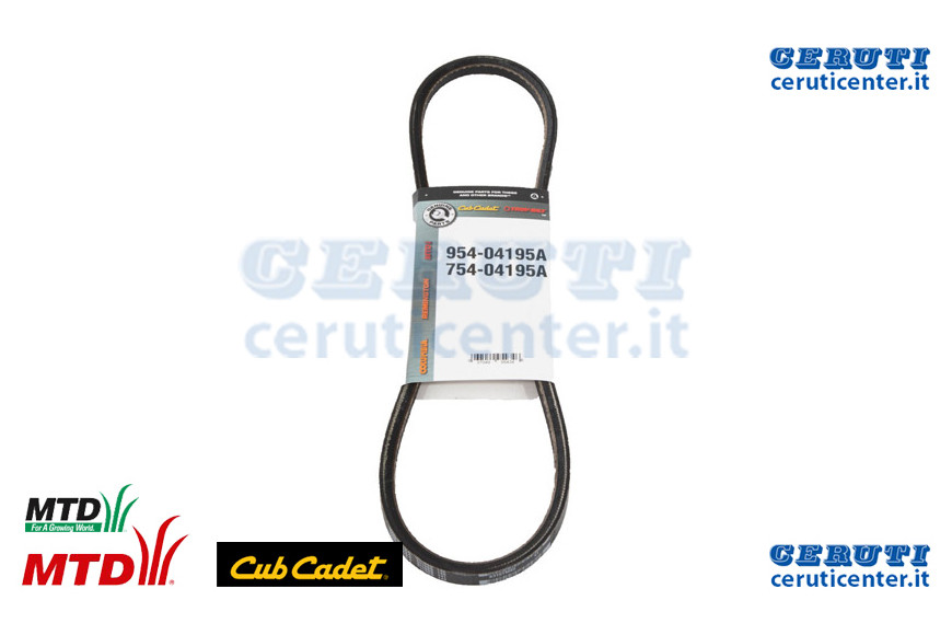 Cinghia:.500 X 37.00 Lg - MTD / Cub Cadet - Originale - 954-04195A - Sostituisce - 954-04195A