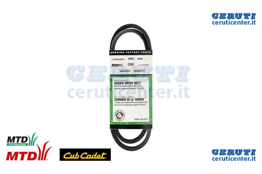 Cinghia - MTD / Cub Cadet - Originale - 754-0222A - Sostituisce - 754-0222A