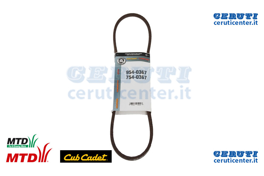 Cinghia:V:3/8 X 34.4 Lg - MTD / Cub Cadet - Originale - 754-0367 - Sostituisce - 754-0367