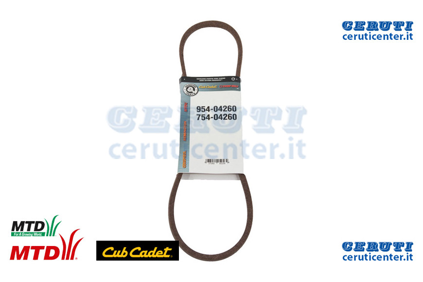 Cinghia:V:Typ:3L:34.13:Vspd - MTD / Cub Cadet - Originale - 954-04260 - Sostituisce - 954-04260