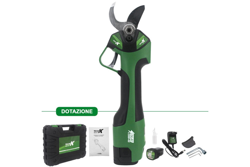 TecnoK Lithium-Akku-Schere 14,4 V – 1,5 Ah, Schnittdurchmesser 25 oder 32 mm