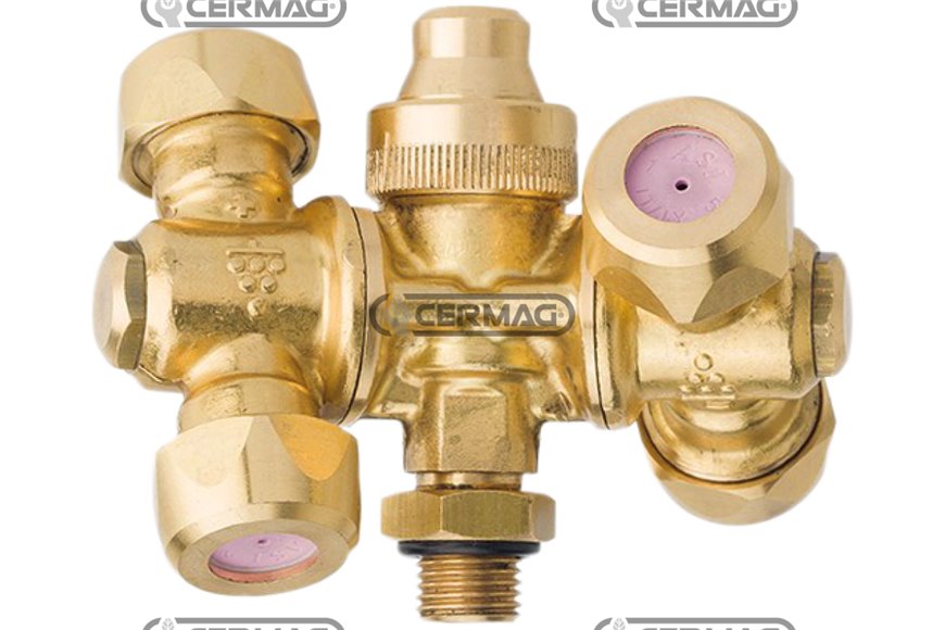 Getto Quadruplo Regolabile Con Antigoccia Filettatura Esterna - 1/4" Gas