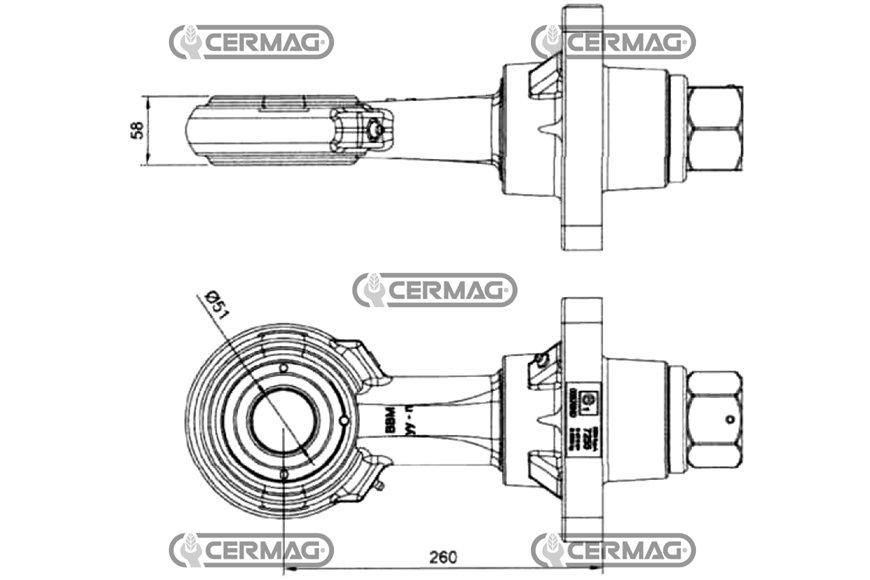 Occhione Di Traino Girevole Diametro 51 Mm Fori 8x21 Mm