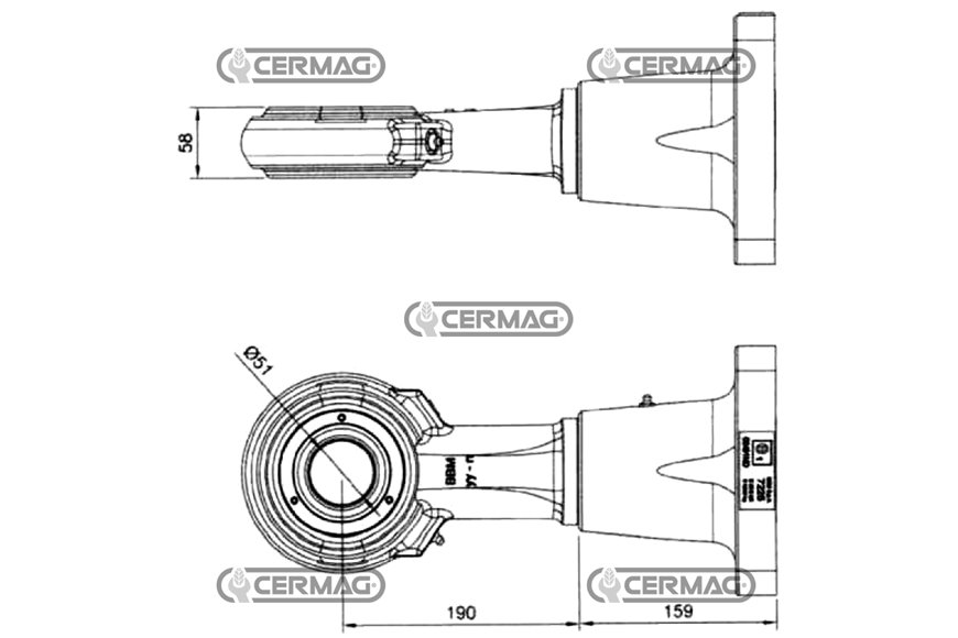 Occhione Di Traino Girevole Diametro 51 Mm Fori 8x21 Mm