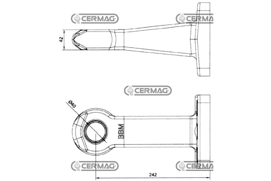 Occhione Di Traino Girevole Diametro 40 Mm Fori 6x17 Mm
