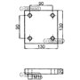 Piastra a Saldare Dimensione 130x130x20 Mm Fori 4xm16