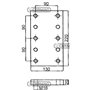 Piastra a Saldare Dimensione 130x220x20 Mm Fori 10xm16