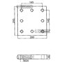 Piastra a Saldare Dimensione 200x200x30 Mm Fori 8xm20