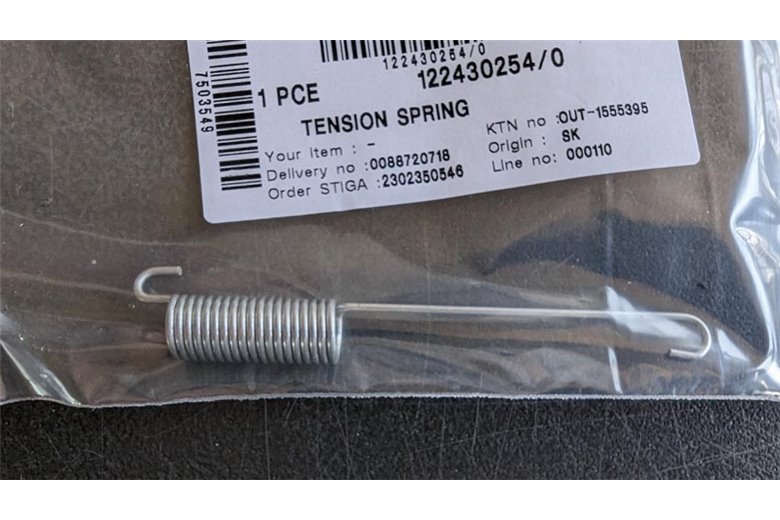 
Tension Spring - Stiga Genuine Part - 122430254/0