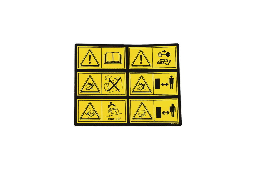 6 Pictographs Warning Decal- Stiga Genuine Part - 114357428/1