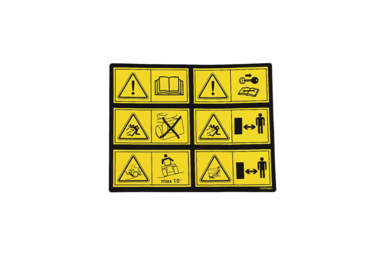 6 Pictographs Warning Decal- Stiga Genuine Part - 114357428/1