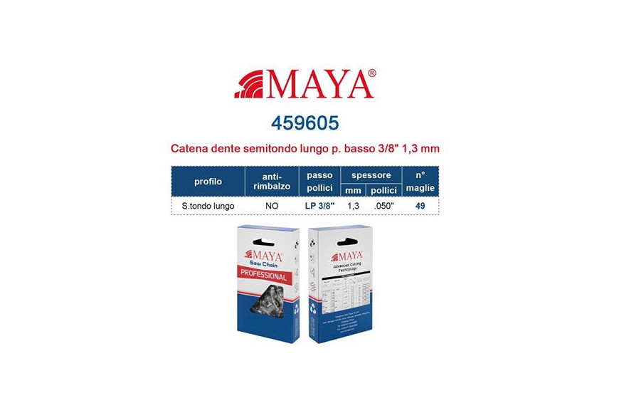 Catena confezionata LP 3/8" - 1,3 mm .050" - 49 maglie