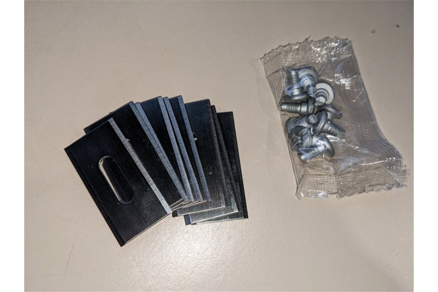 Set mit 9 Klingen + Schrauben, passend für Husqvarna-Roboter, 38,8 x 18,5 x 0,65