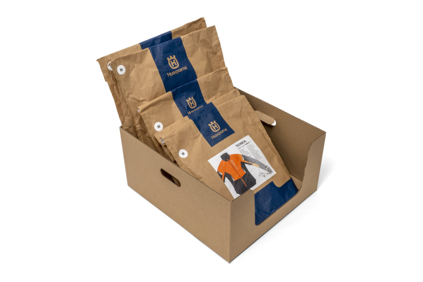 Boîte en carton pour sacs en papier EPI destinés aux revendeurs, 50 x 45 x 25 cm