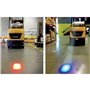 Luce LED di Sicurezza per Carrelli Elevatori – 2x10W, Spot Quadrato Blu/Rosso, 117x77x55 mm, ECE R10, IP69K