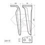 Dente per erpice Dx - 285x106x12 - adattabile a: Maschio: Diamante DC-DS-DL