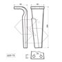 Dente per erpice Sx - 280x90x15 - adattabile a: Carraro: Agritalia 155217