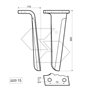 Dente per erpice Dx - 300x110x15 - adattabile a: Celli: KR 622603.5