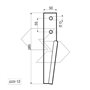 Dente per erpice Sx - 285x50x12 - adattabile a: Breviglieri: TB 250